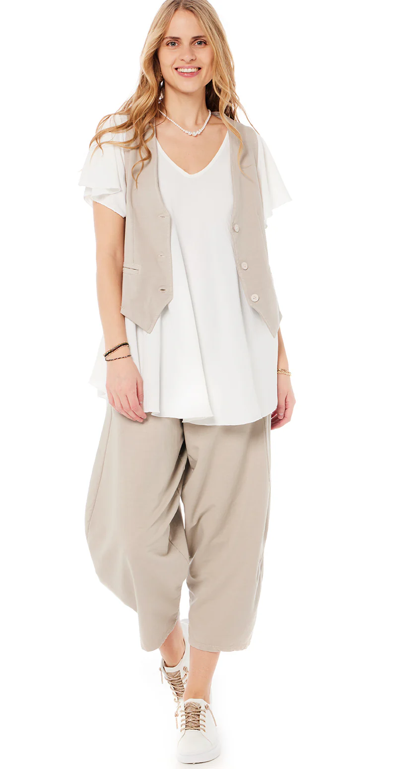 Grace fitted vest beige LikeLondon - Image 2