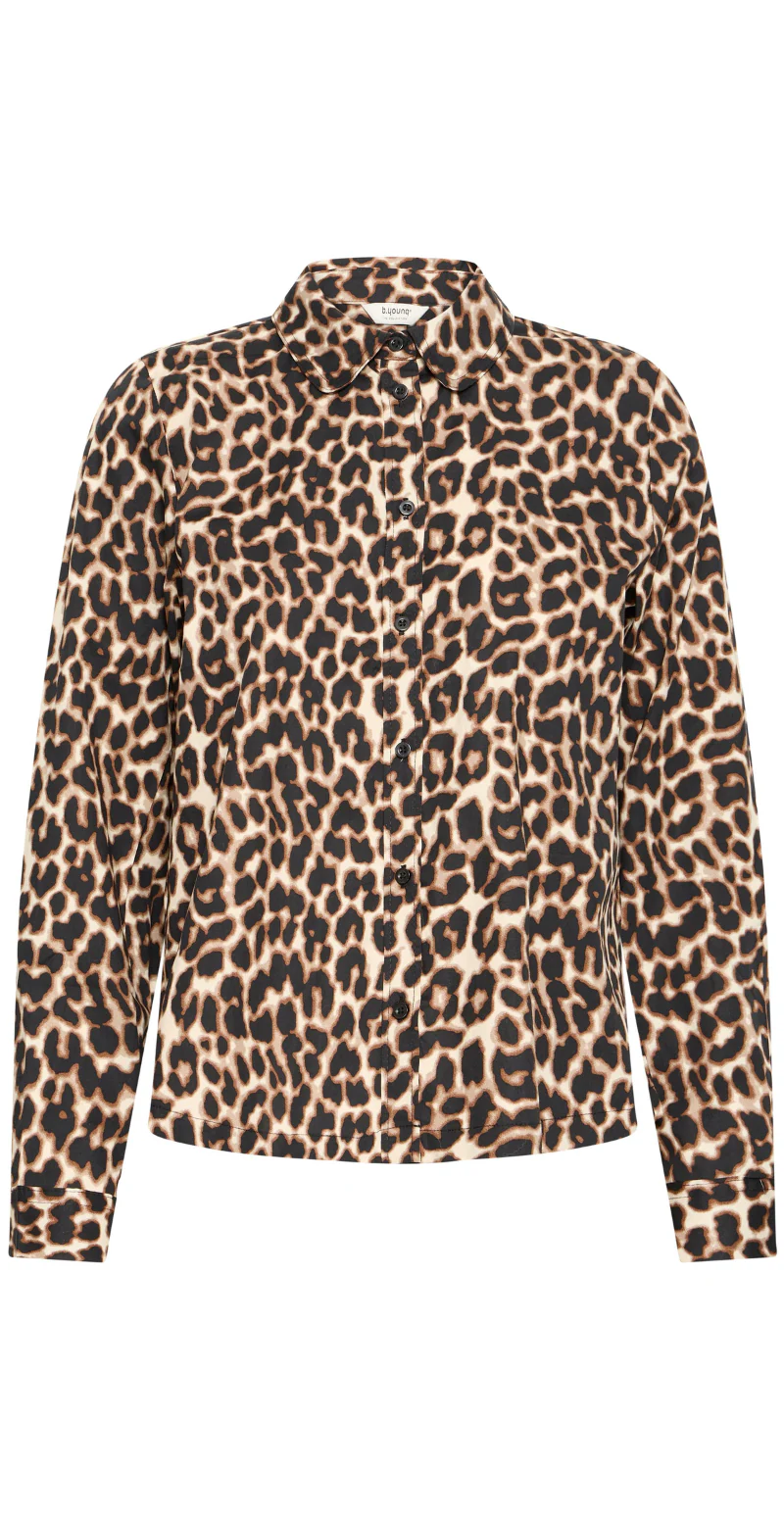 Henny gennemknappet bluse med leopardprint black mix B.young - Image 7