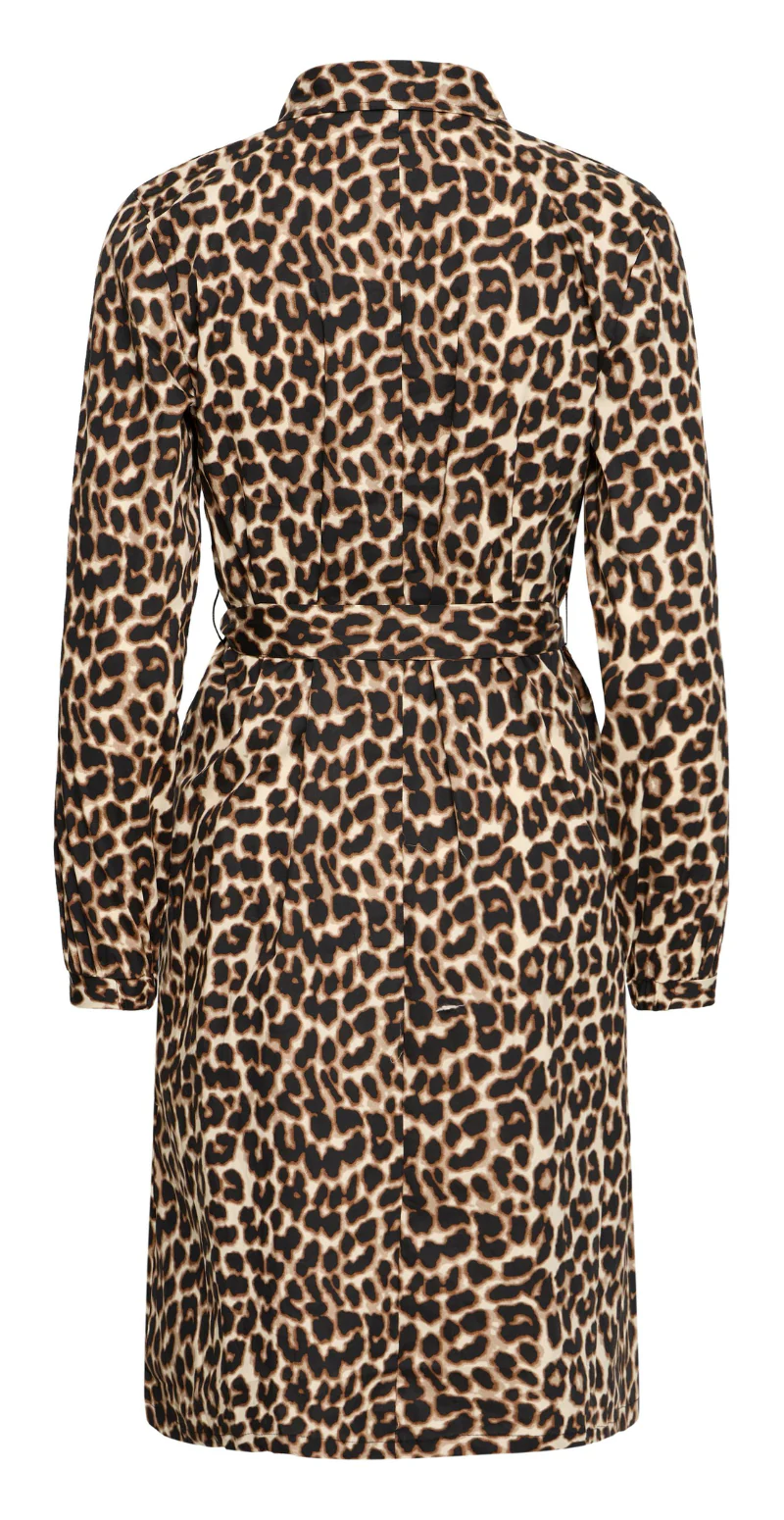 Henny kjole med bindebånd og leopardprint black mix B.young - Image 7