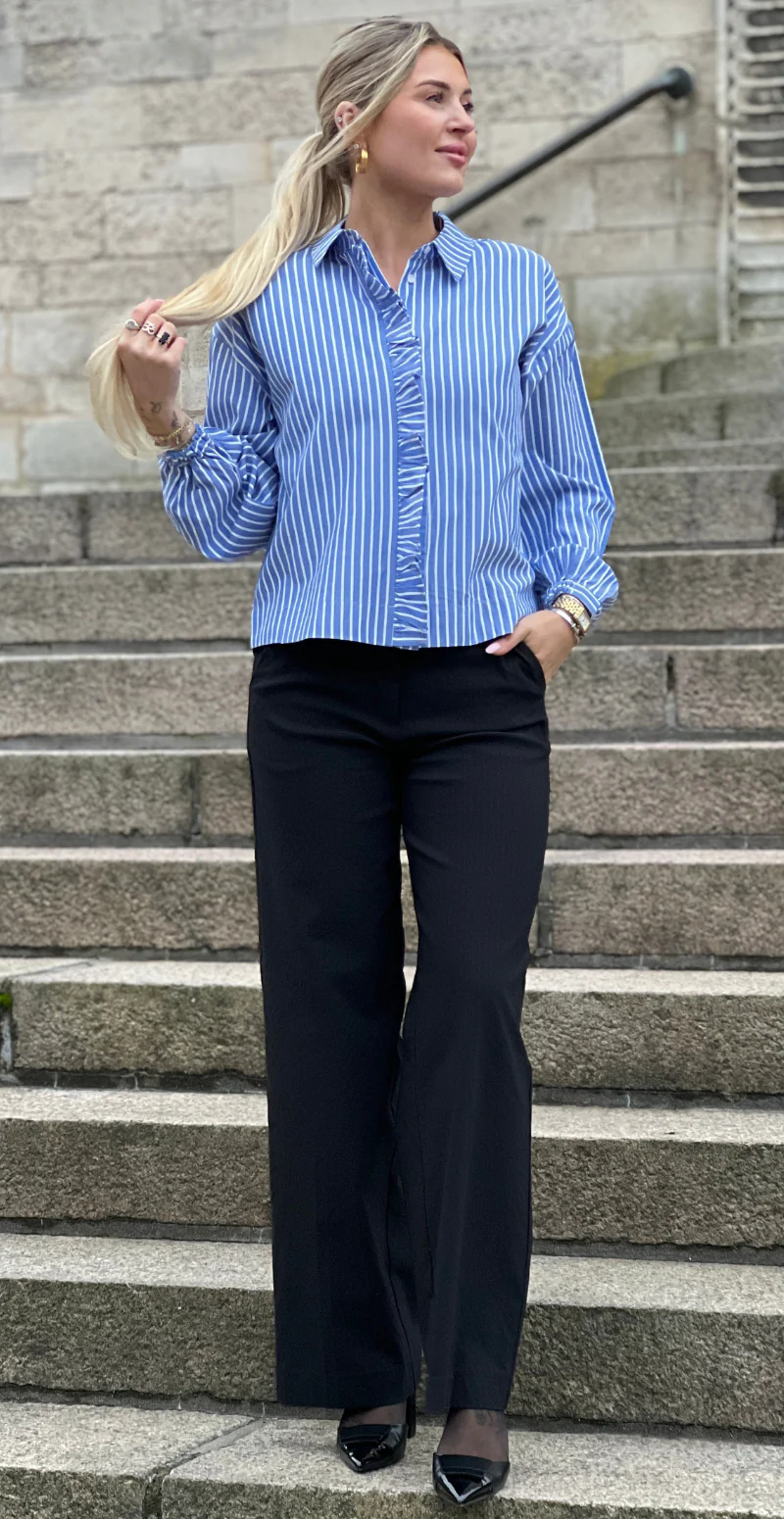 Hilde skjortebluse med striber stonewash mix - Image 2
