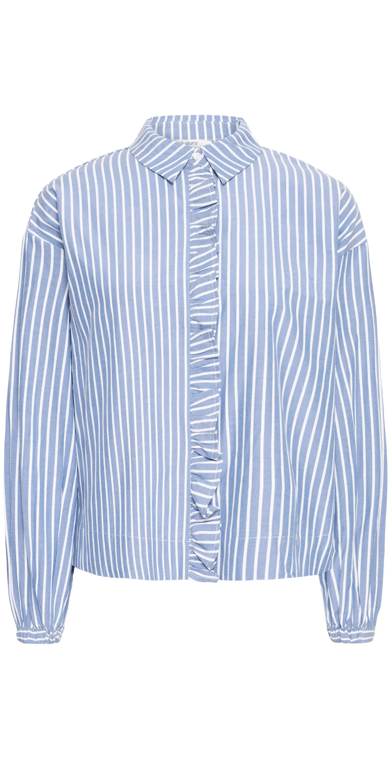 Hilde skjortebluse med striber stonewash mix - Image 4