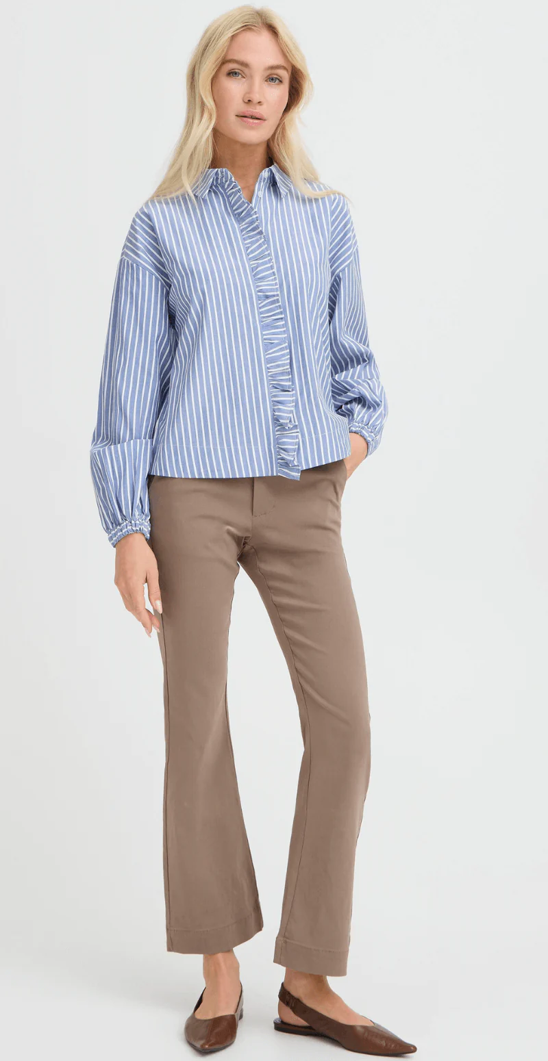 Hilde skjortebluse med striber stonewash mix - Image 7