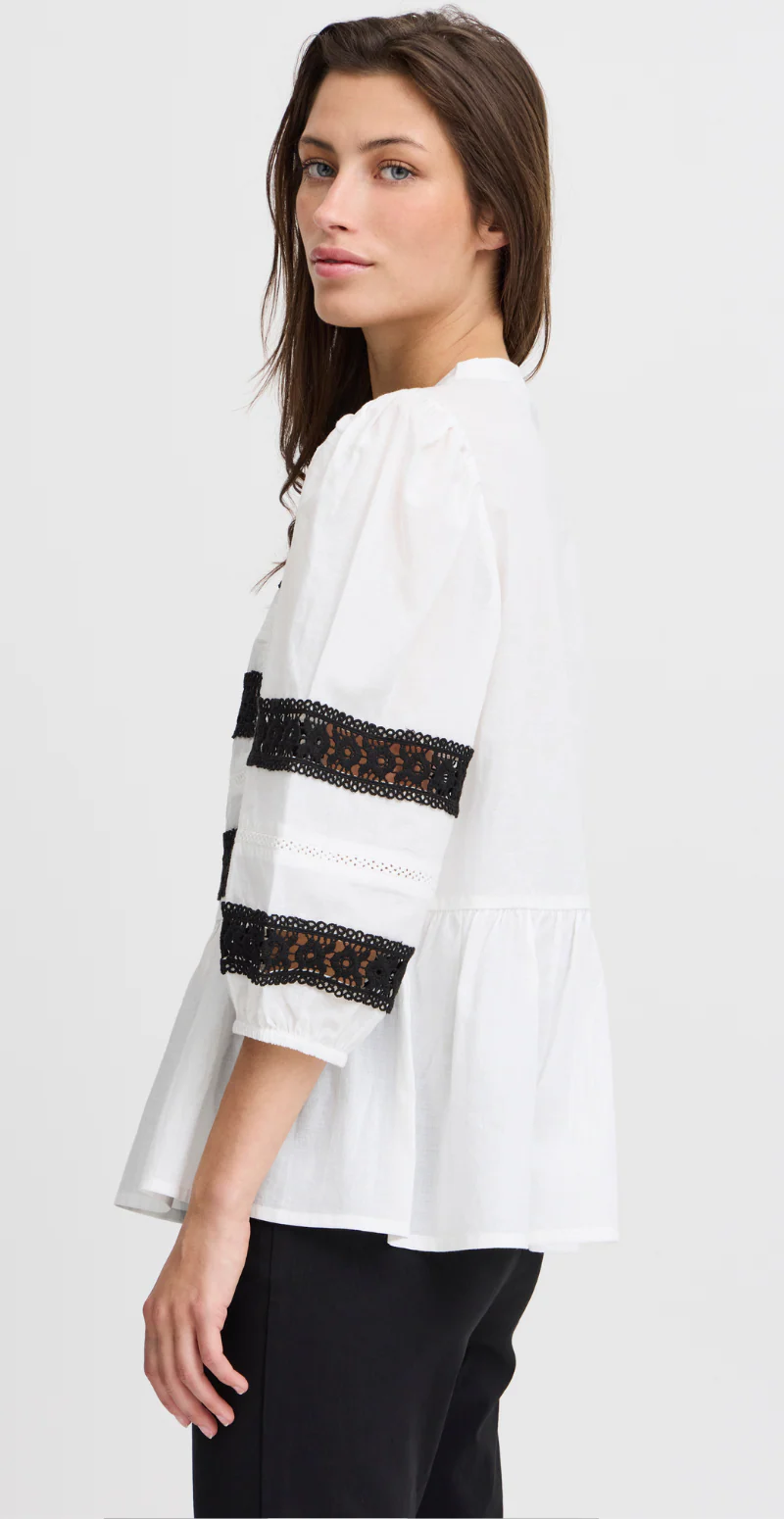 Icot bluse off white mix - Image 2