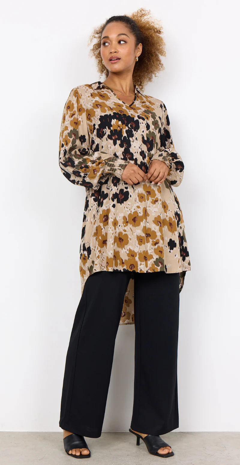 Irena tunika med blomsterprint army - Image 3
