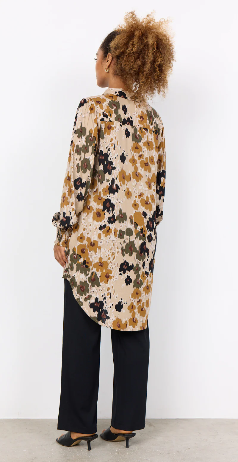Irena tunika med blomsterprint army - Image 4