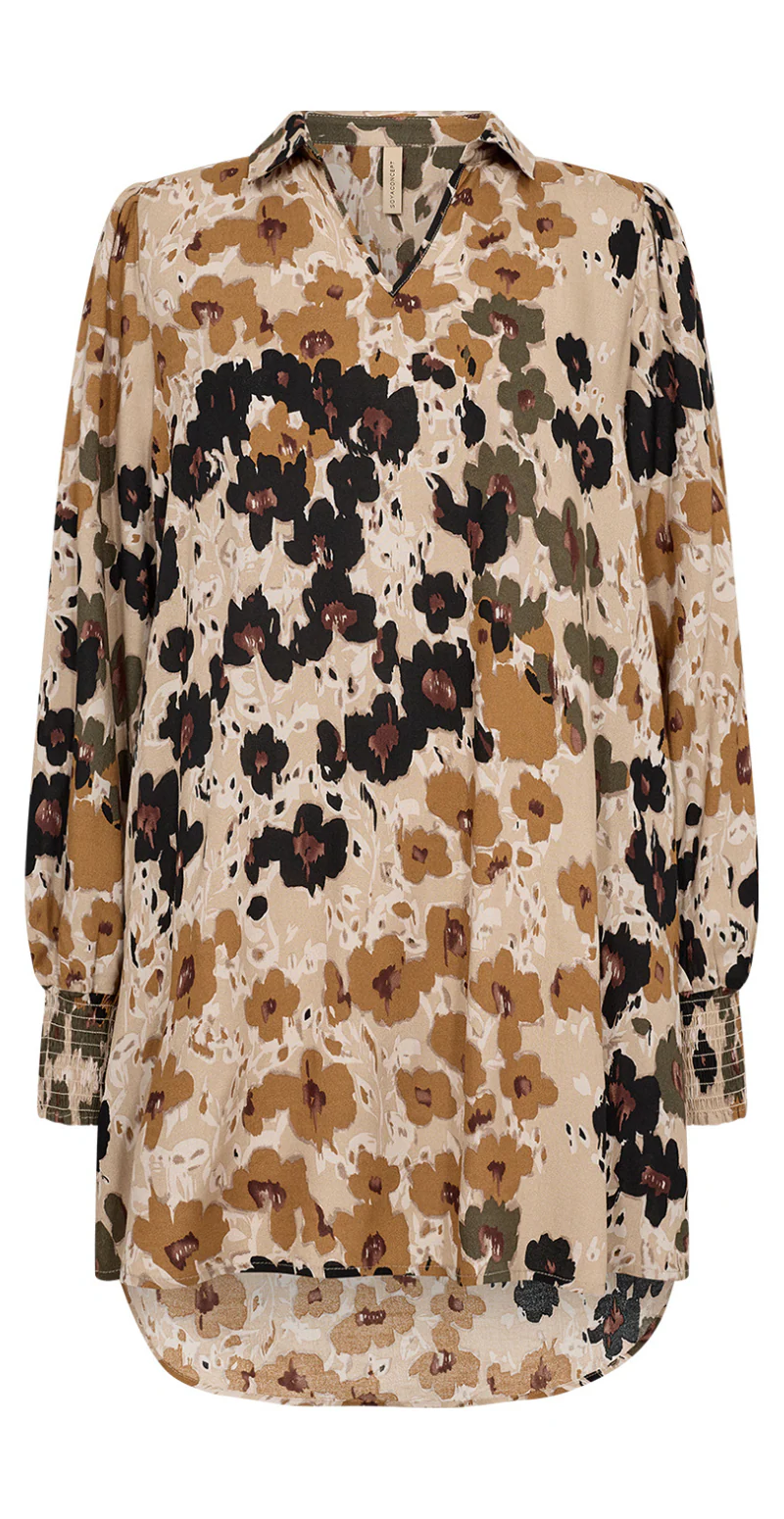 Irena tunika med blomsterprint army - Image 5