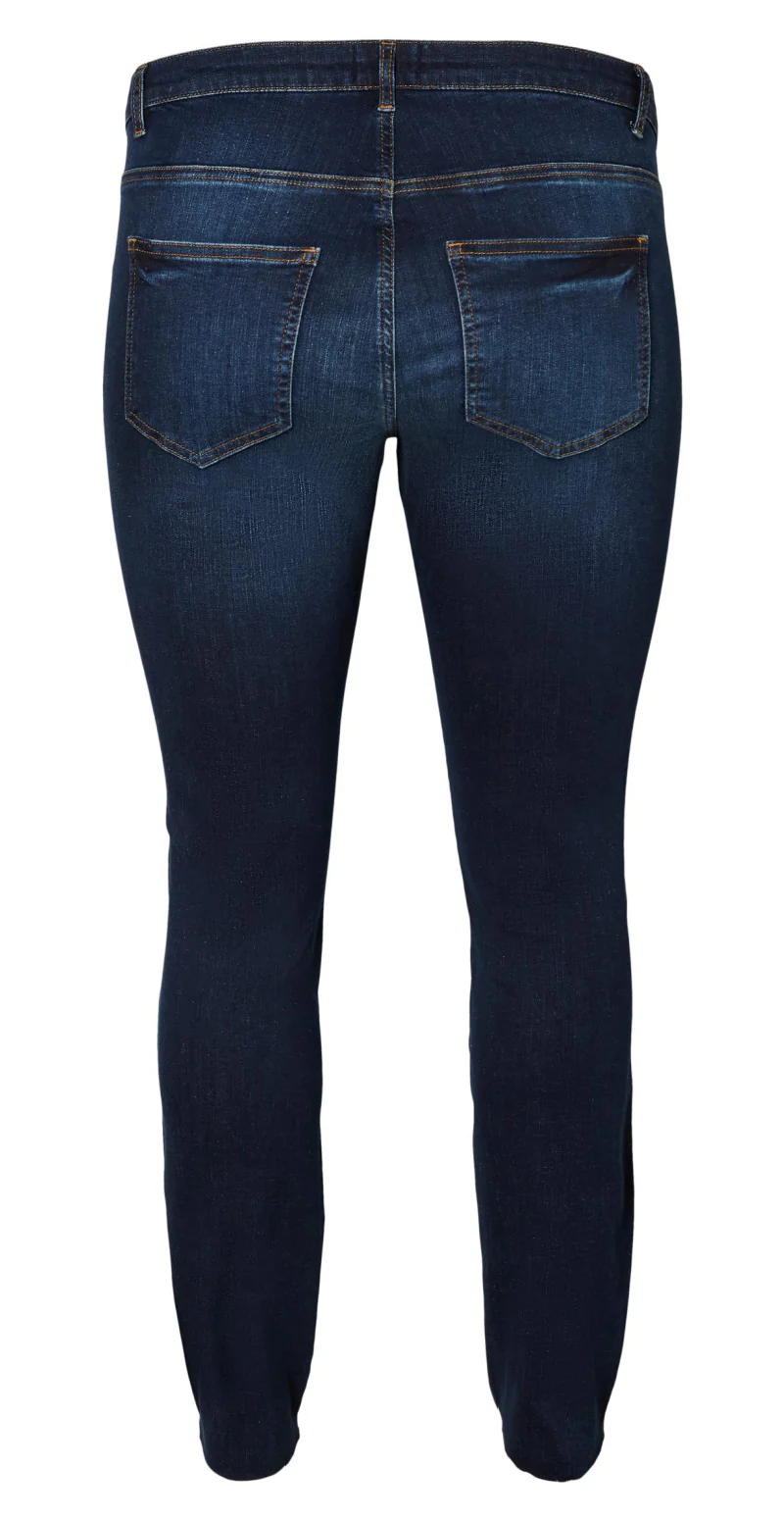Jeans med rå kant Mørk denim - Image 2