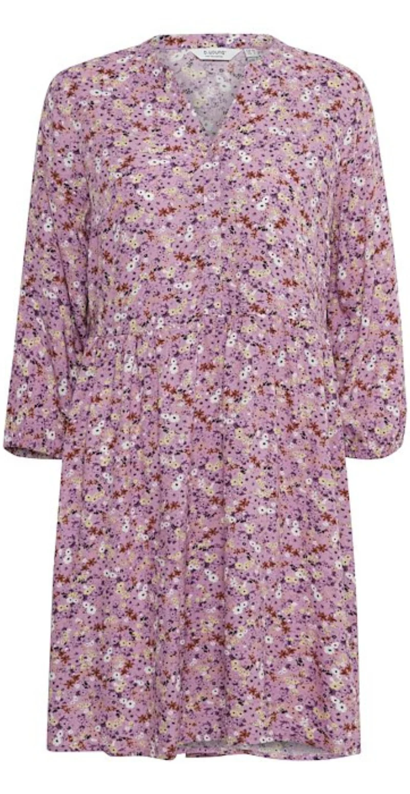 Joella kjole med knapstolpe  ash rose mix - Image 3