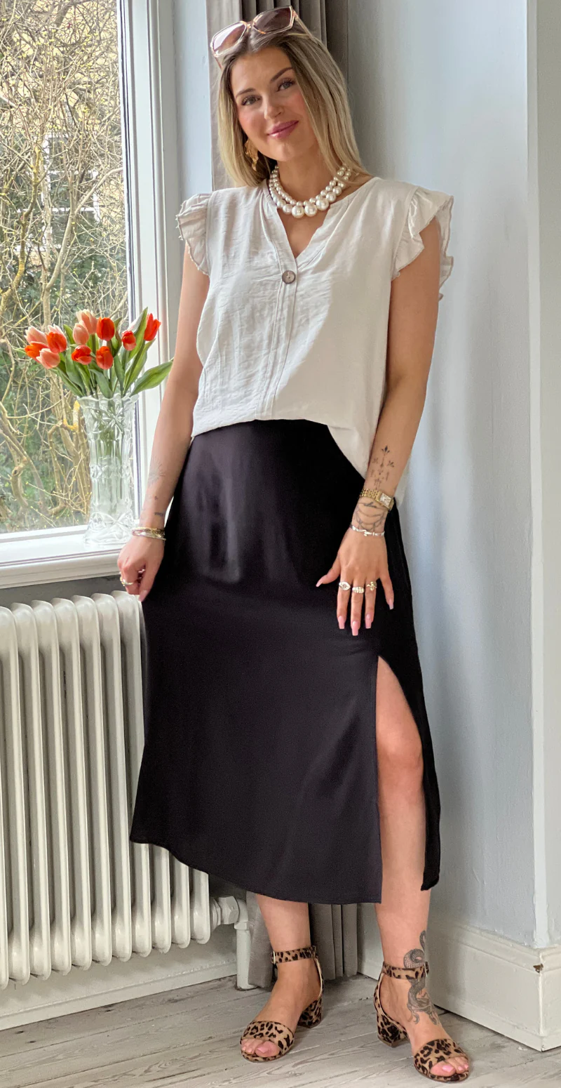 Joella midi skirt med slids meteorite B.young - Image 5