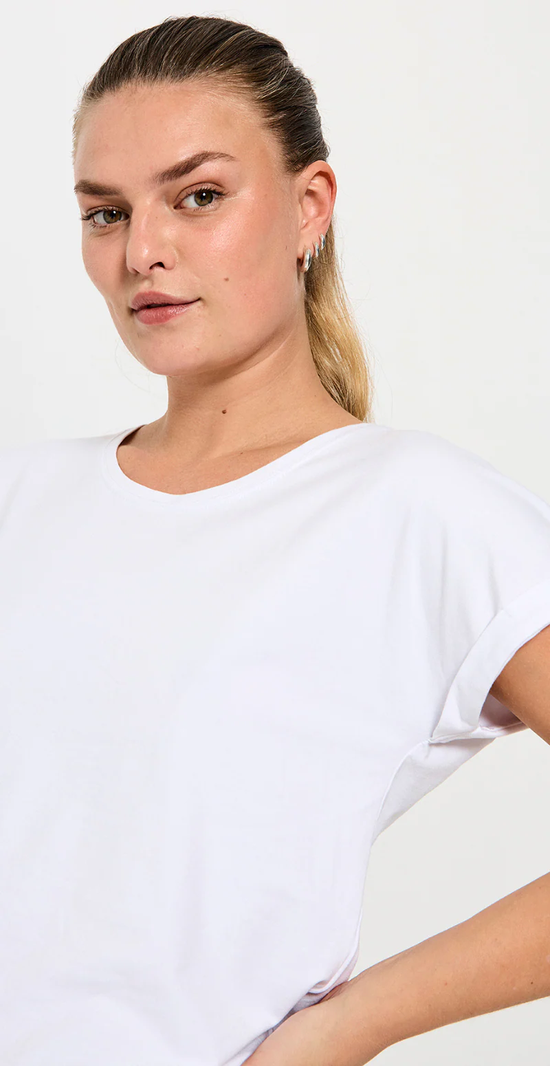 Joke bluse med opsmøg hvid - Image 5