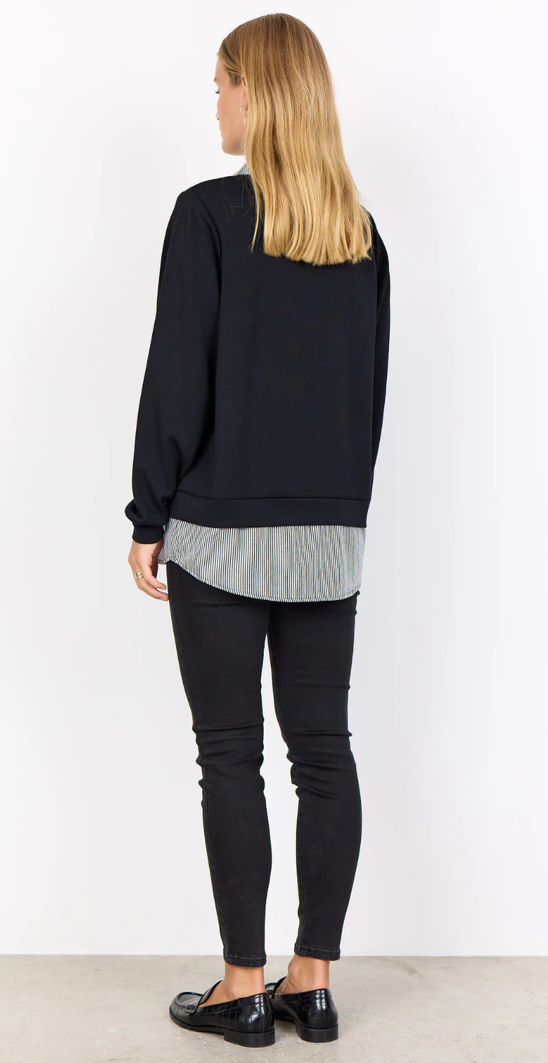 Julia Banu bluse med skjortekant sort - Image 2
