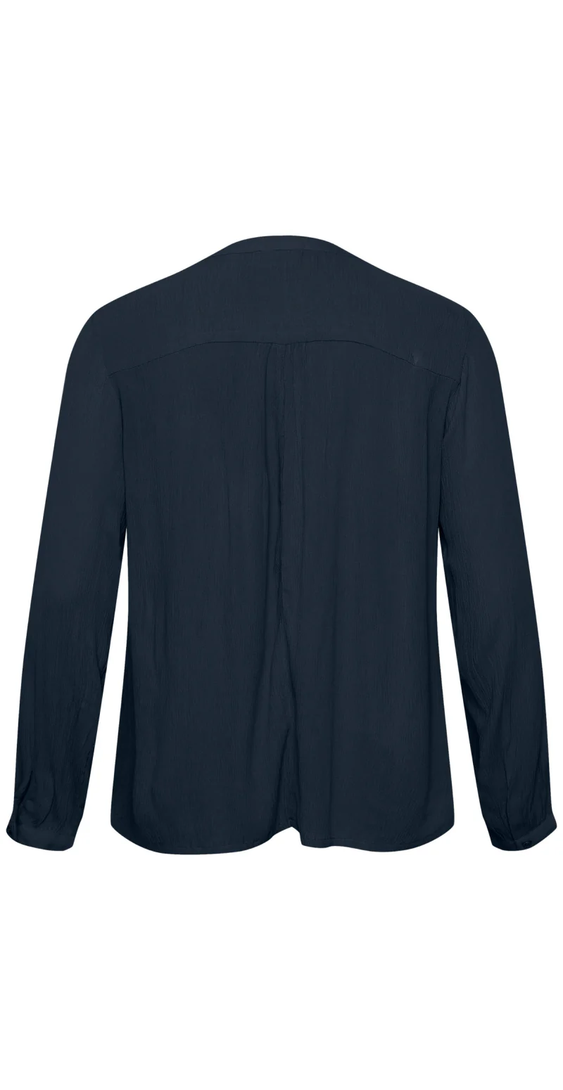 KCami bluse med v-hals navy - Image 2