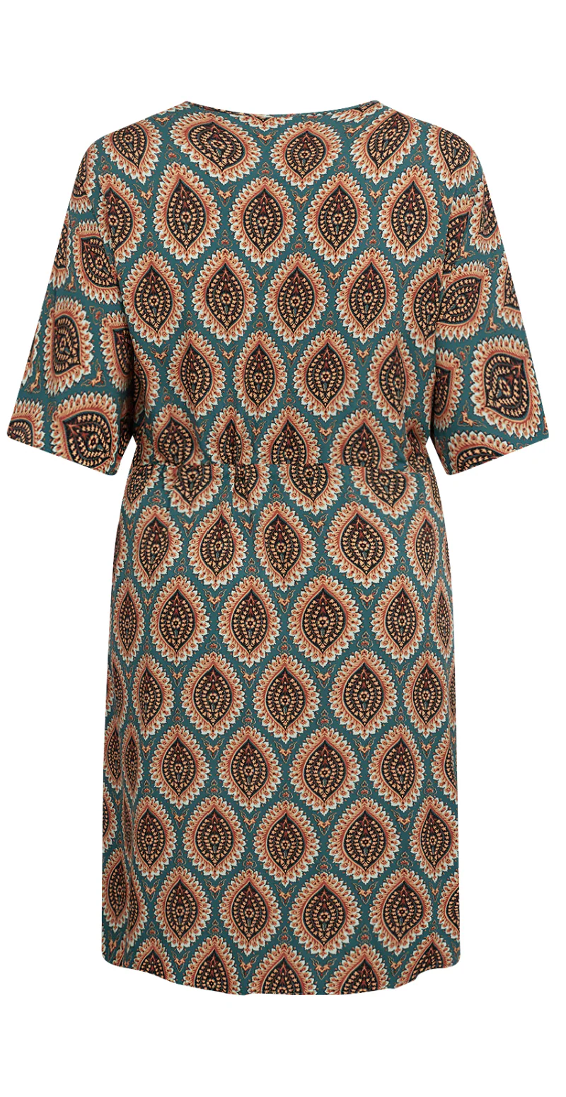Kjole med print shady green - Image 3