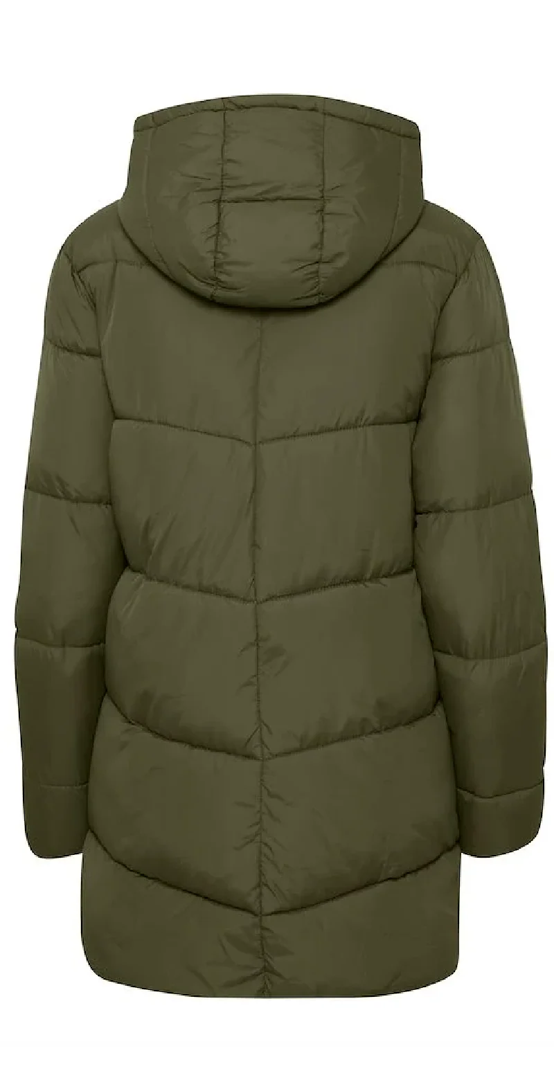 Kort jakke med lommer olive night - Image 3