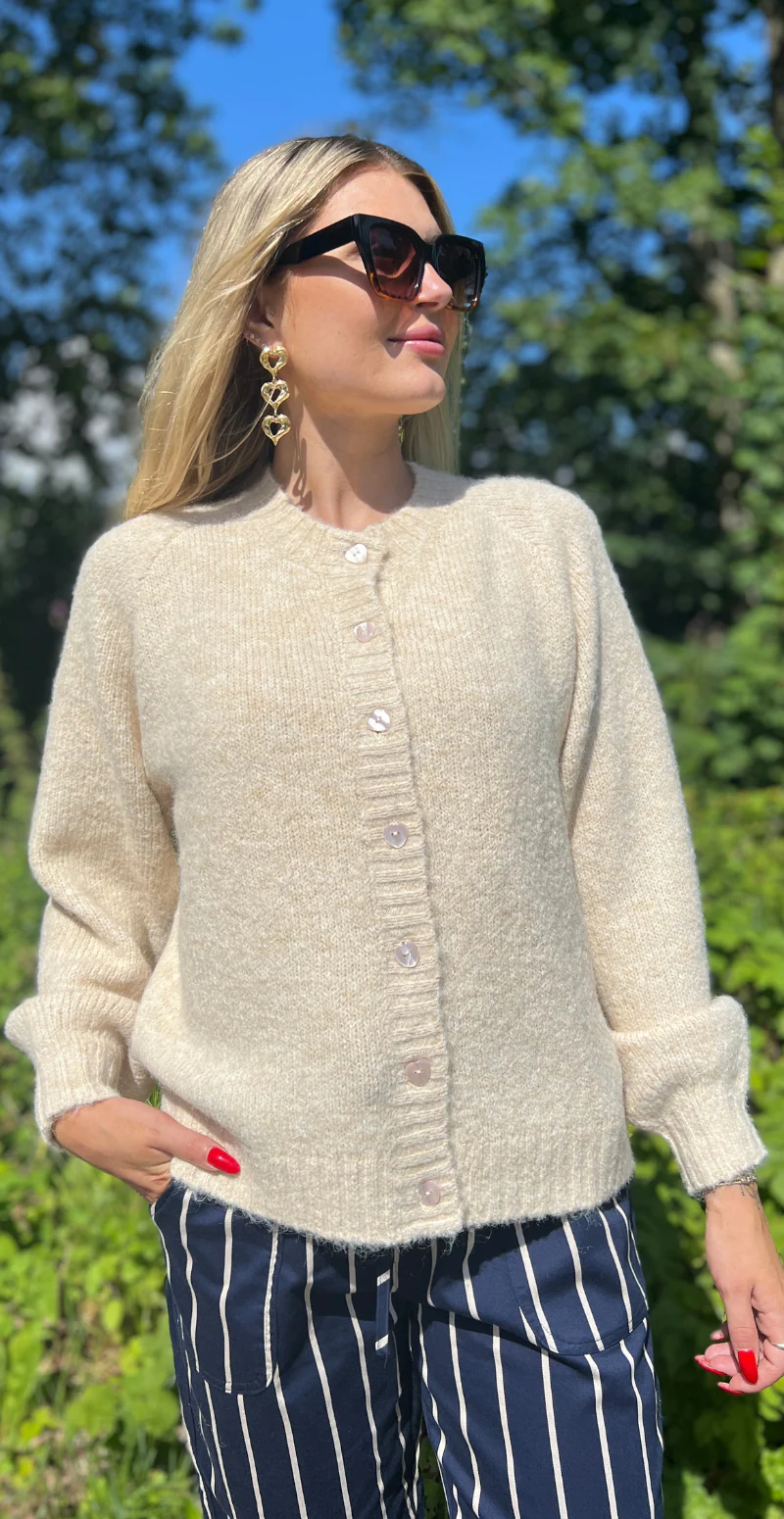 Kort strik cardigan moonbeam - Image 6