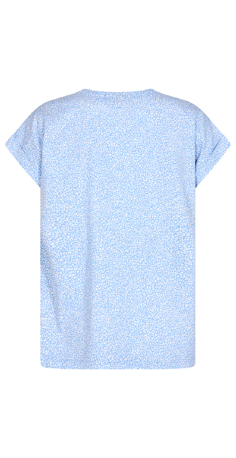 Kortærmet bluse vista blue w. brilliant white - Image 2