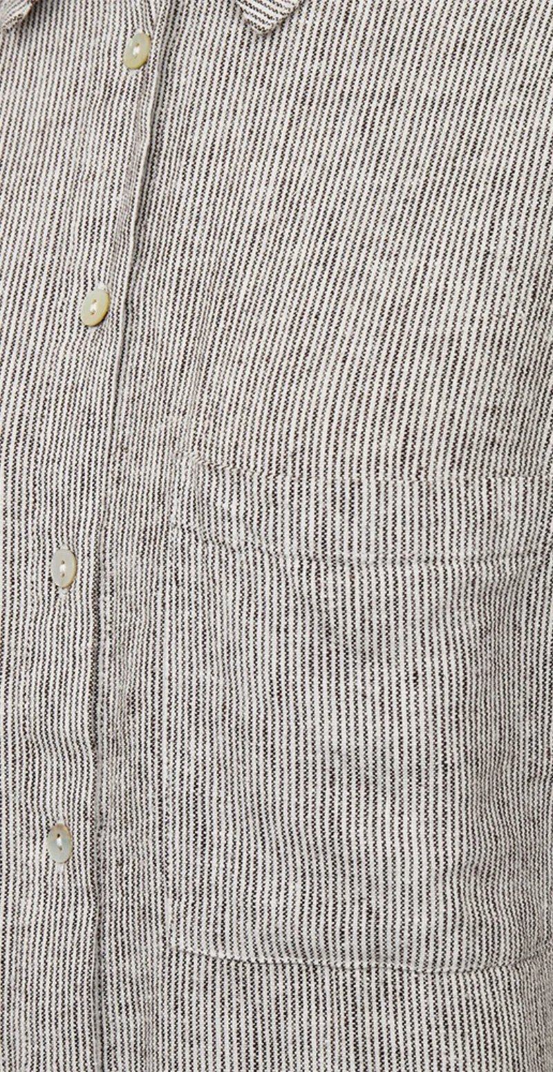 Lava hørskjorte med brystlomme coffee bean w. star off-white Freequent - Image 5
