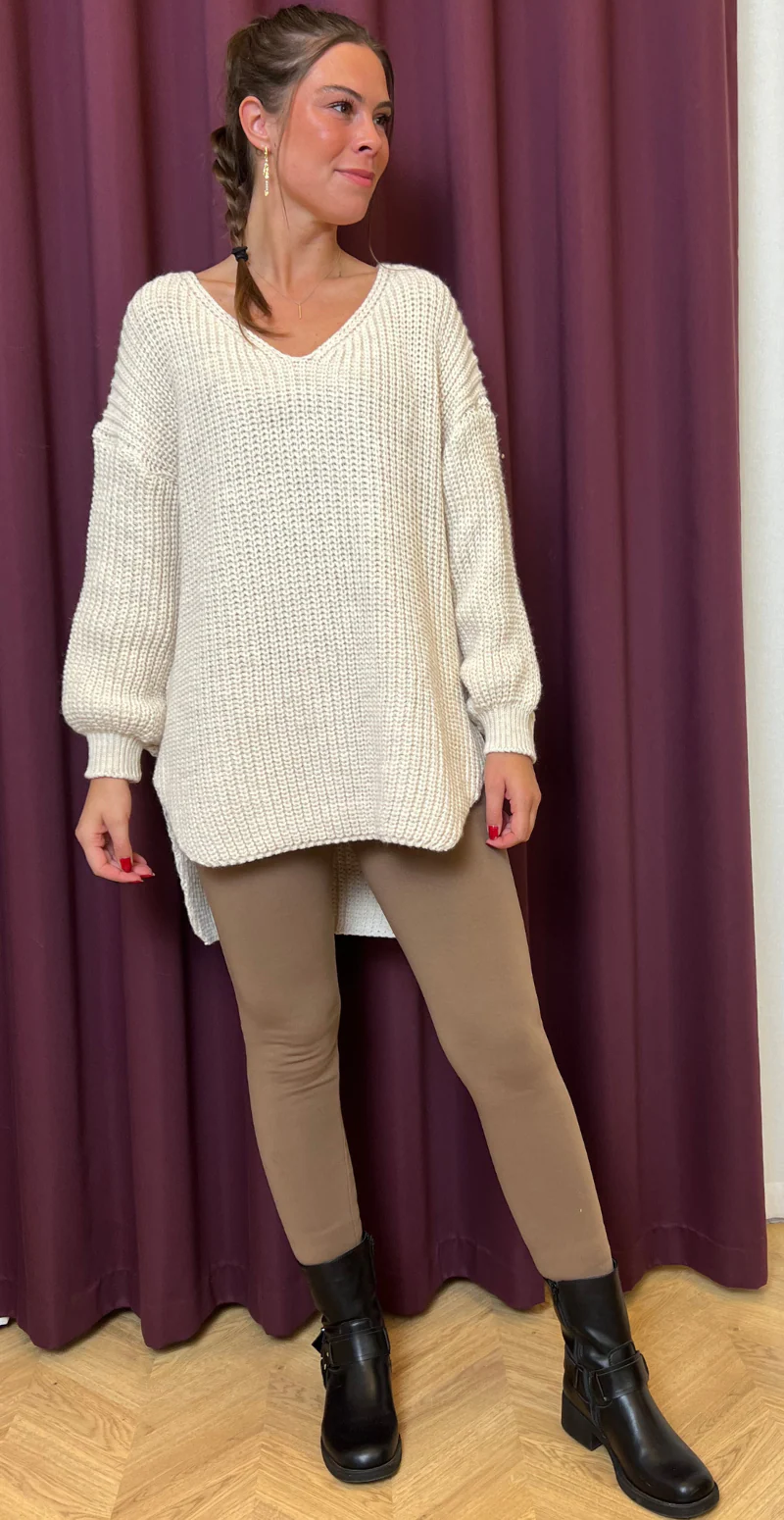 Aline leggings med fleece camel Likelondon - Image 3