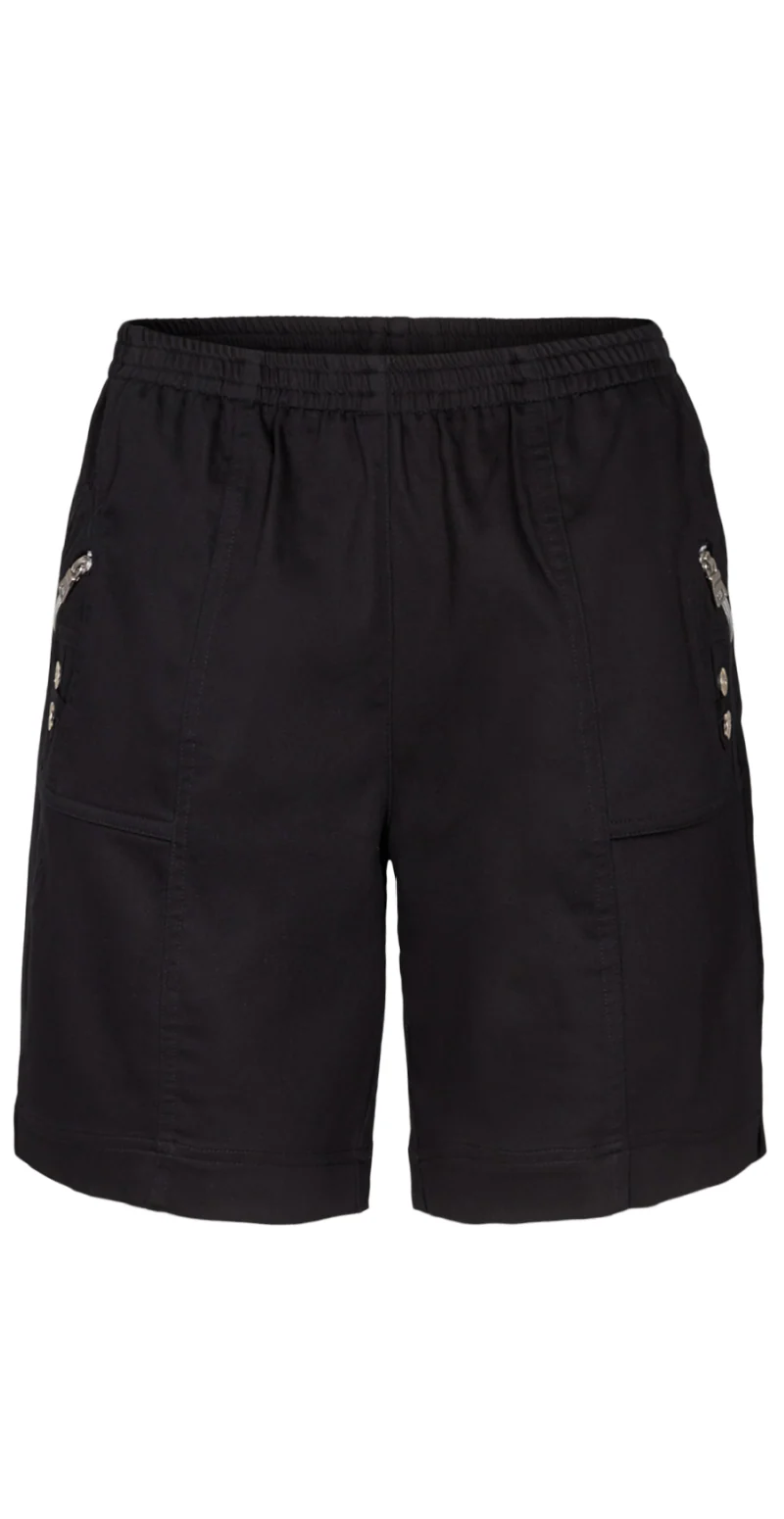 Lily shorts med elastik og detaljer sort - Image 4