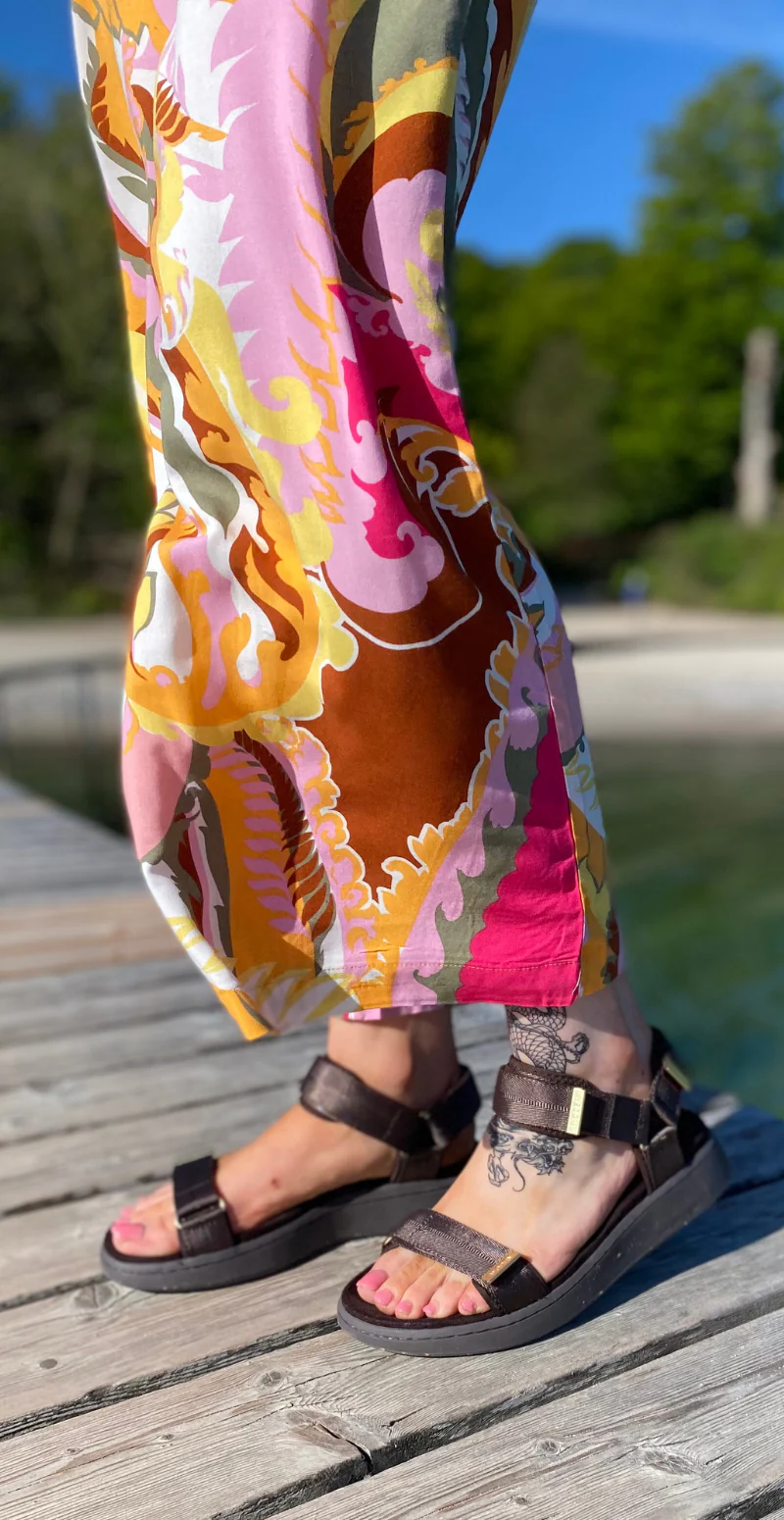 Line sandal med velcro chocolate