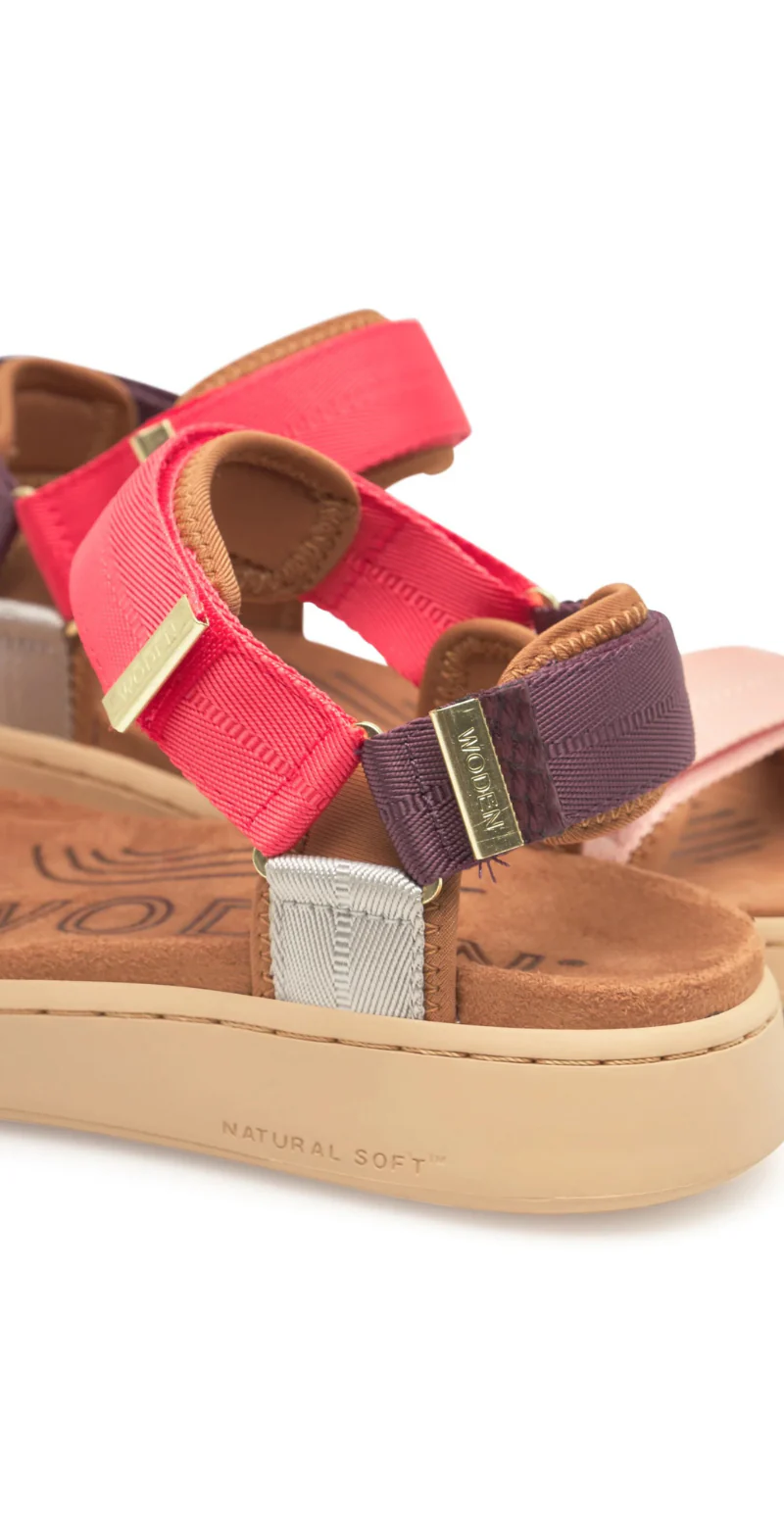 Line sandal med velcro flame multi Woden - Image 6