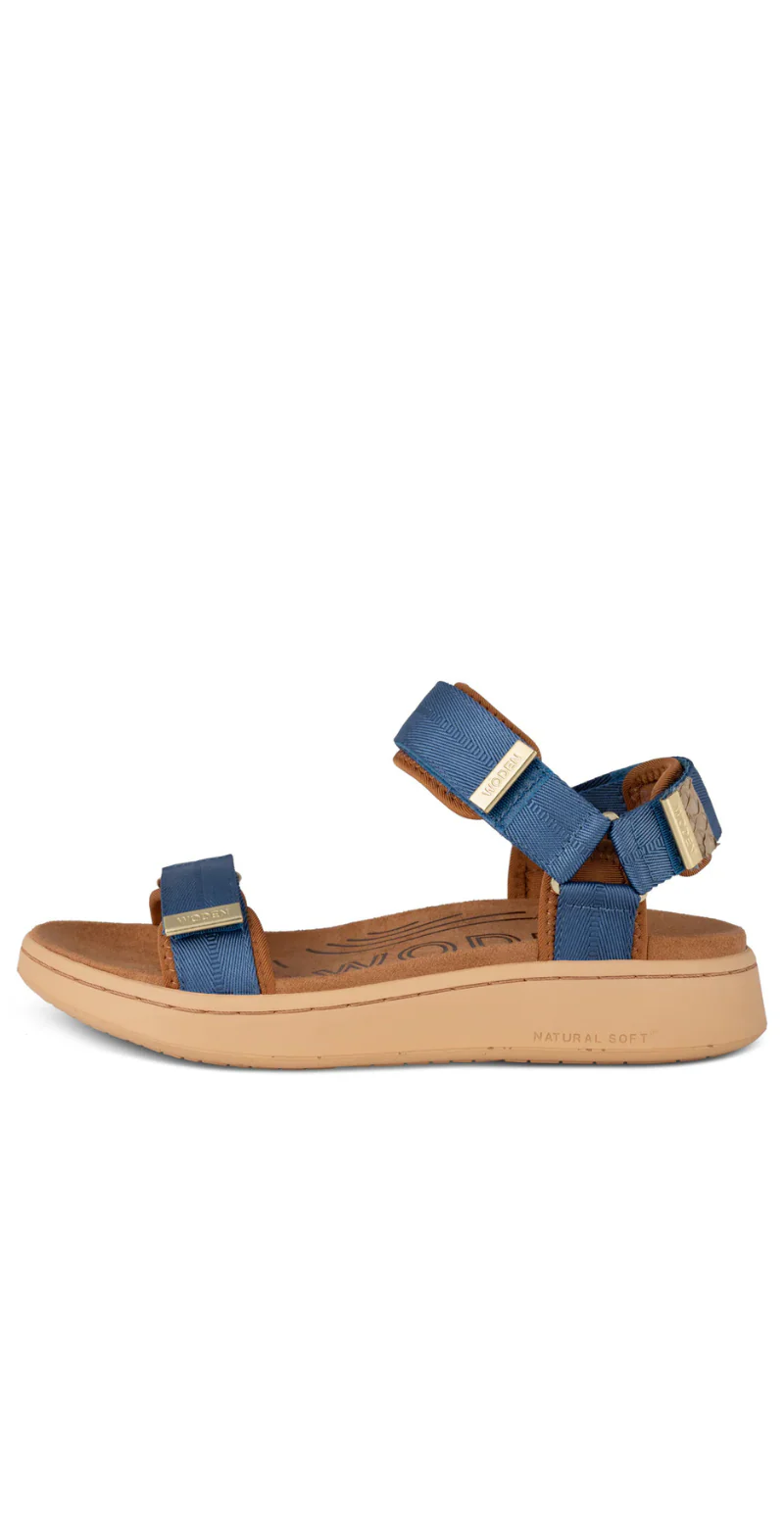 Line sandal med velcro old denim Woden - Image 5