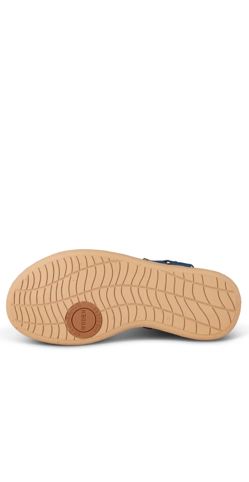 Line sandal med velcro old denim Woden - Image 7