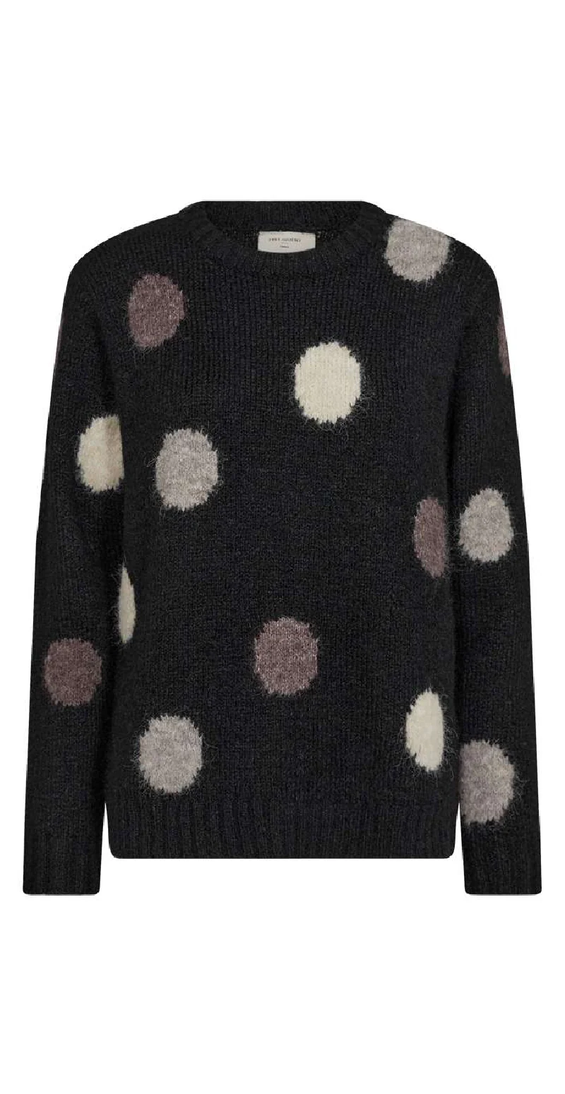 Louisa pullover black w. light grey melange - Image 2