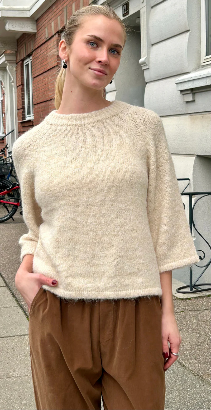 Lullo strik med 3/4 ærmer moonbeam melange FreeQuent - Image 4
