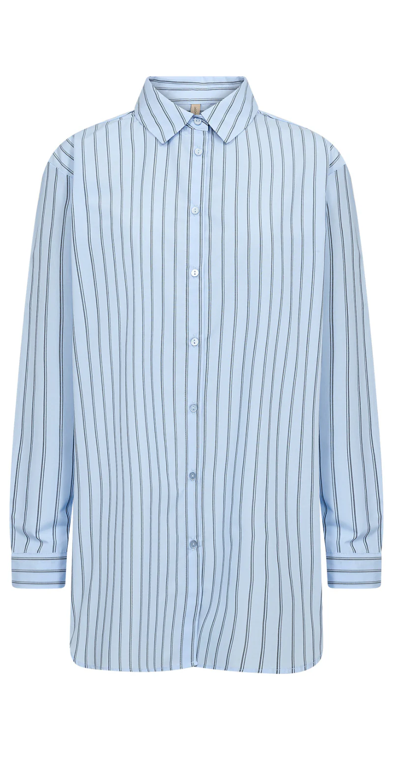 Maribella skjortebluse med striber blå LikeLondon - Image 2
