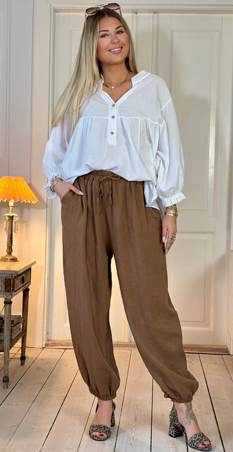 Marietta bukser med bindebånd i taljen og elastik i benene noce LikeLondon - Image 6