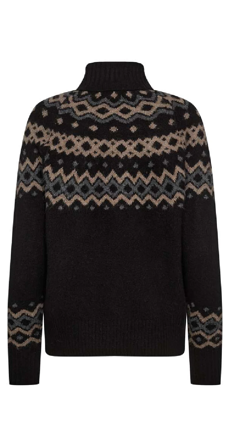 Merla pullover black w. desert taupe - Image 2