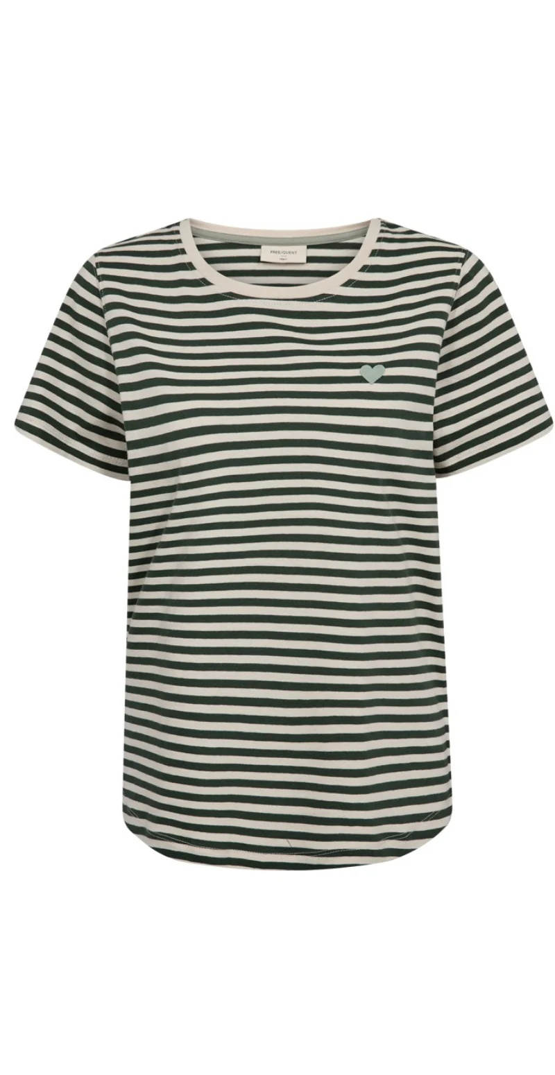 Mian bluse med striber moonbeam w. deep forest Freequent - Image 6