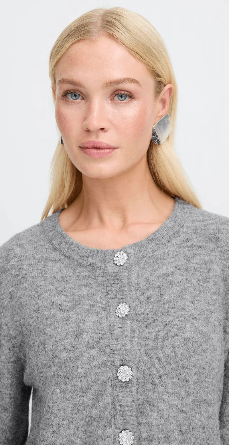 Minna cardigan mid grey melange B-young - Image 4