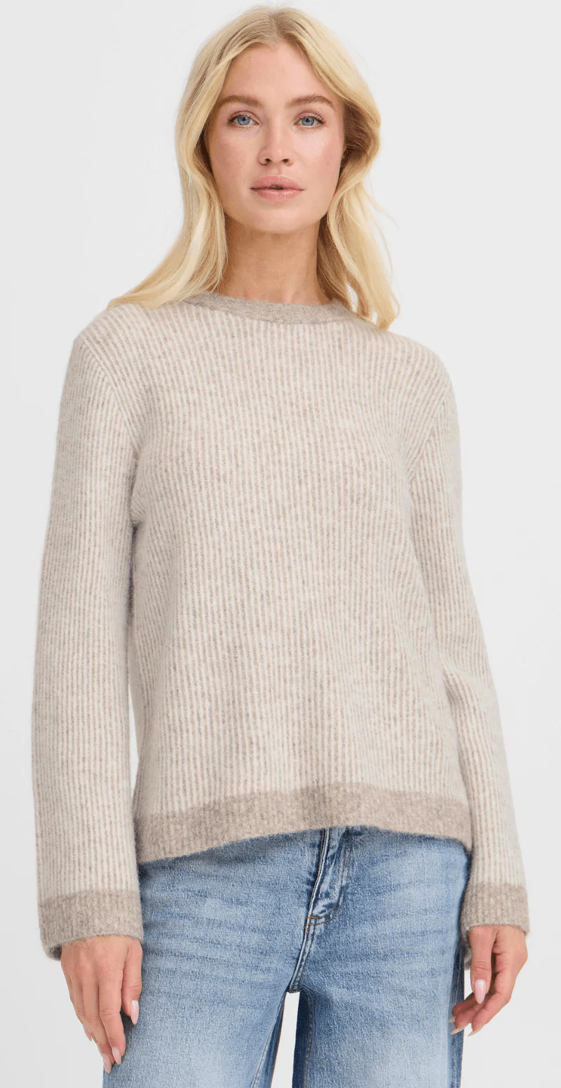 Minna jumper med striber walnut mix B-young - Image 5