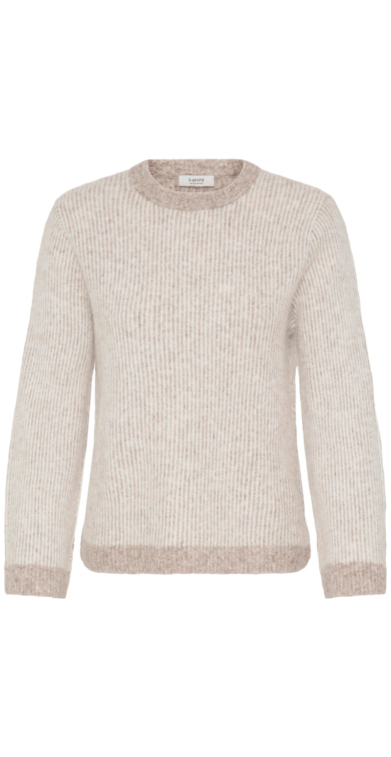 Minna jumper med striber walnut mix B-young - Image 9