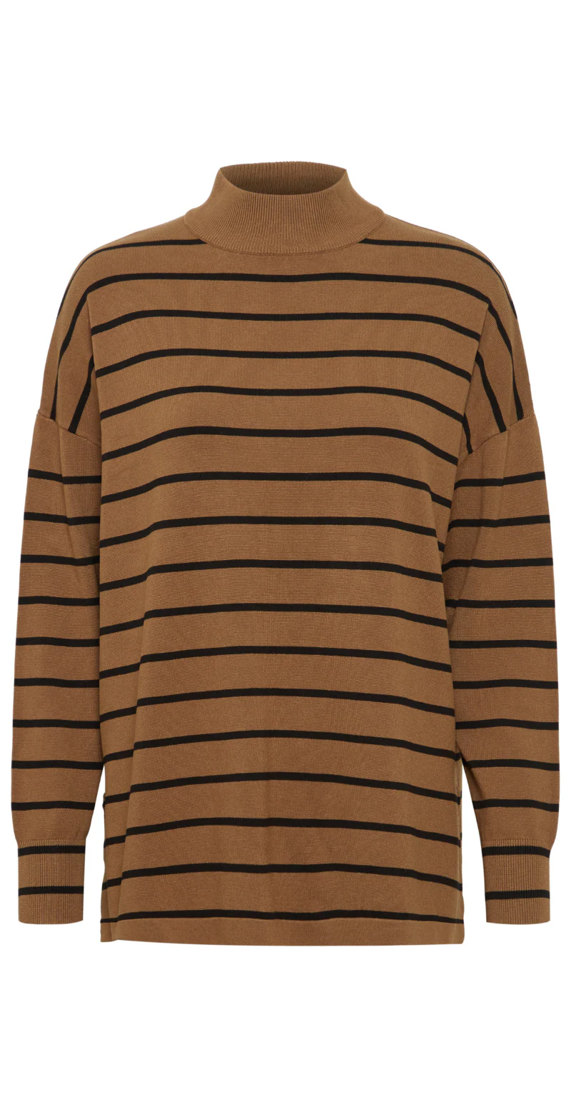 Morla loose turtleneck olive mix
