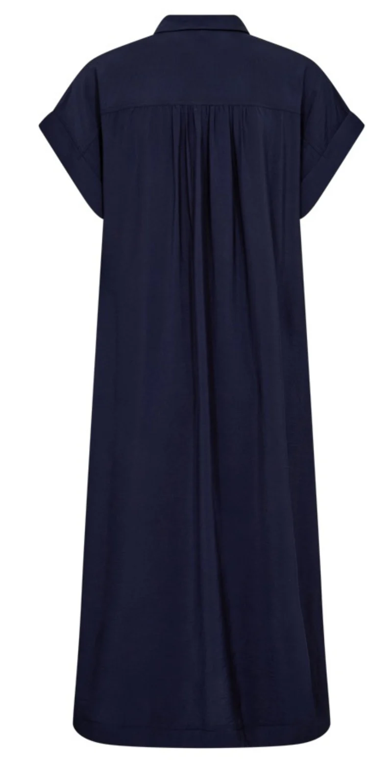 Nanina gennemknappet kjole med slids navy blazer Freequent - Image 6