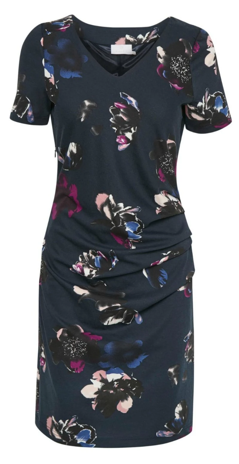 Navy kjole med blomster