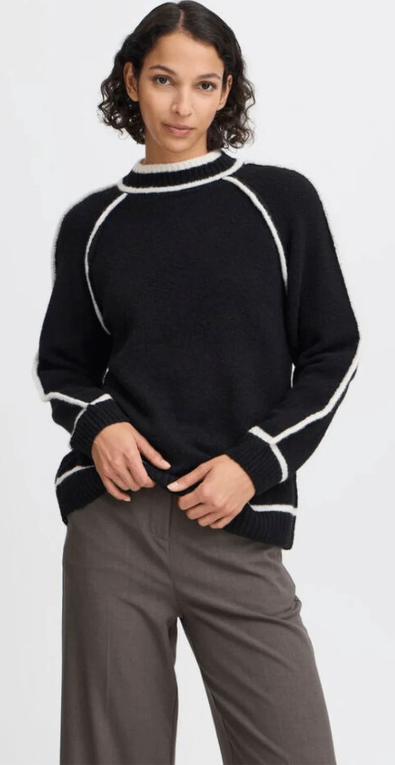 Ninna strik med turtleneck sort