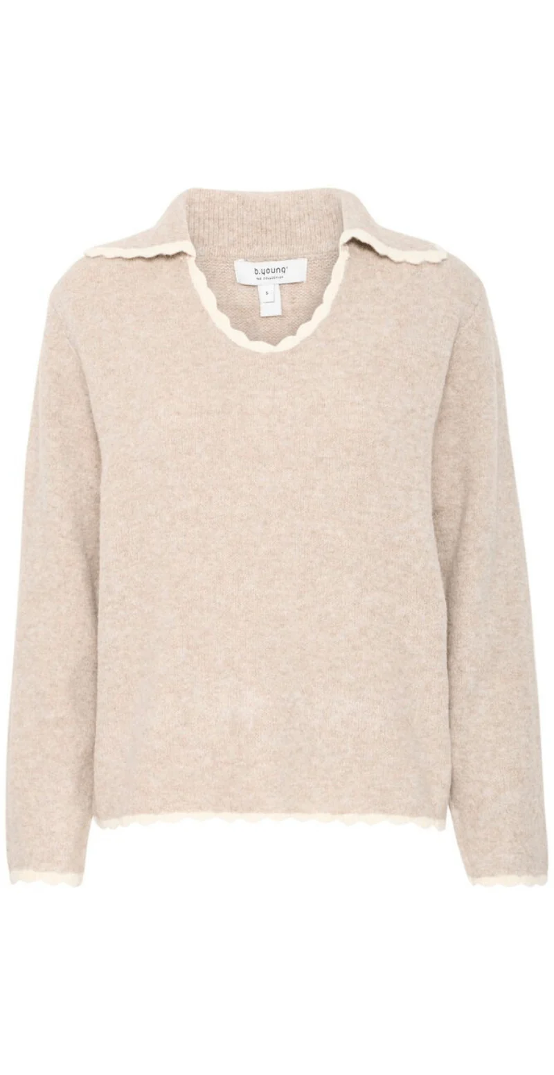 Ninna strikbluse sepia tint mix
