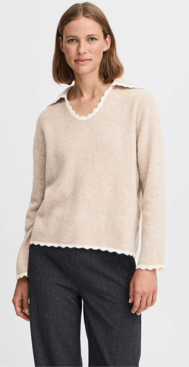 Ninna strikbluse sepia tint mix - Image 4