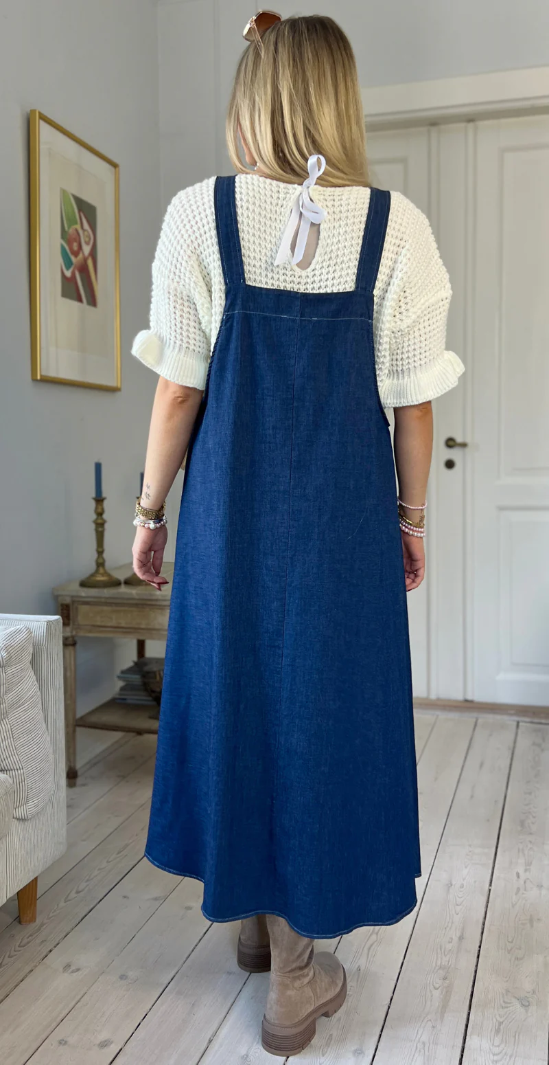 Noel denimspencer med træknapper og lomme dark jeans LikeLondon - Image 4