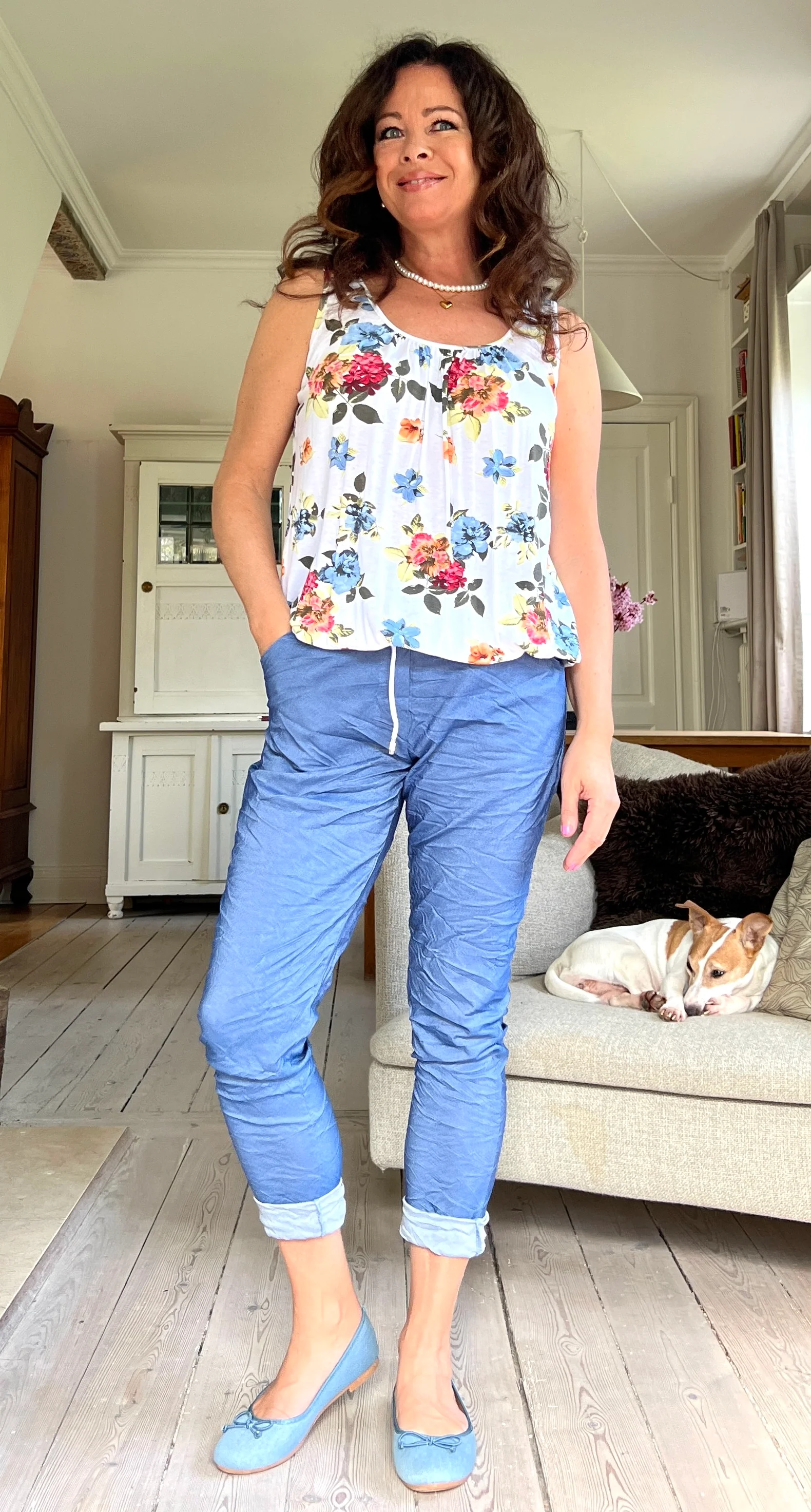 Nora bukser med elastik og snørre denim LikeLondon - Image 6