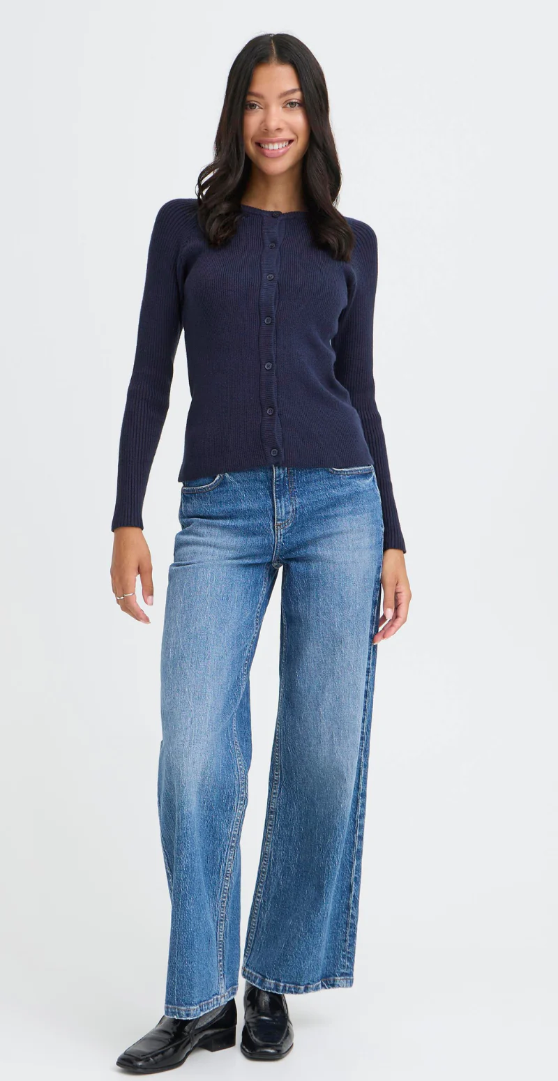 Norma rib cardigan navy blazer B.young - Image 5