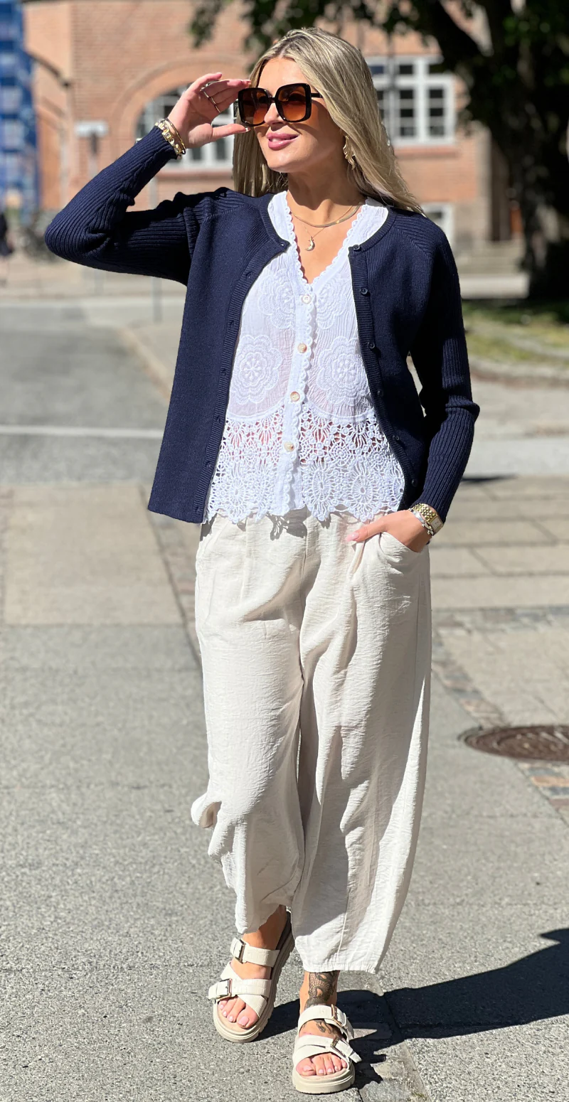 Norma rib cardigan navy blazer B.young - Image 9