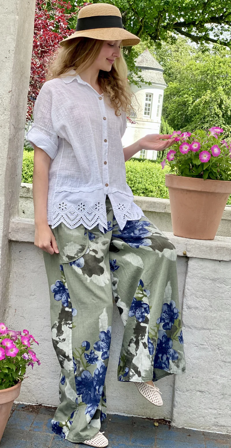 Oda skjortebluse med broderi anglaise hvid LikeLondon - Image 5
