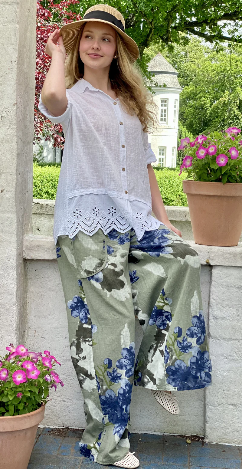 Oda skjortebluse med broderi anglaise hvid LikeLondon - Image 8