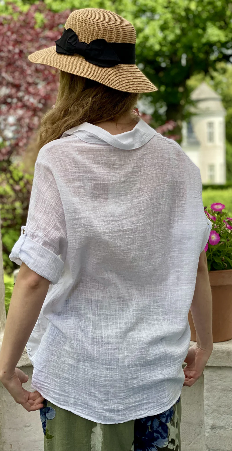 Oda skjortebluse med broderi anglaise hvid LikeLondon - Image 9