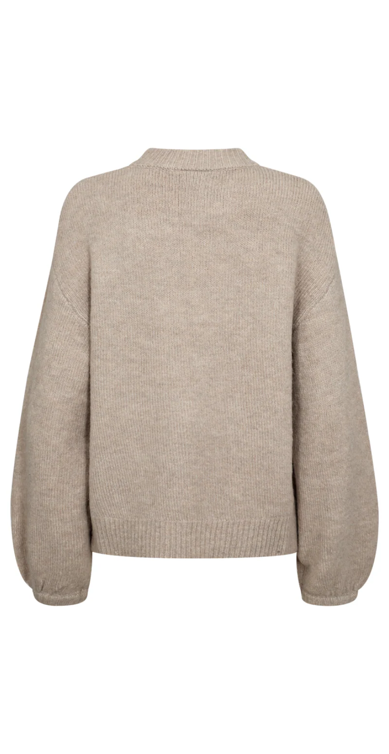 Pearl uld-pullover med perler taupe - Image 3